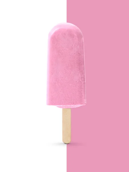白色和粉色背景的冰淇淋 — 图库照片