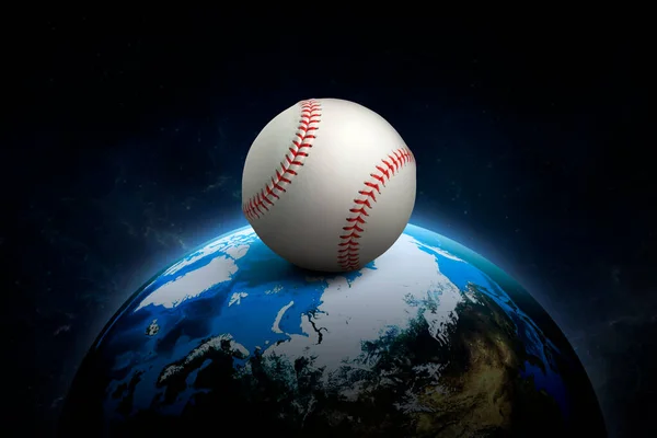 Бейсбольний Нічний Світ Космосі Абстрактні Шпалери — стокове фото