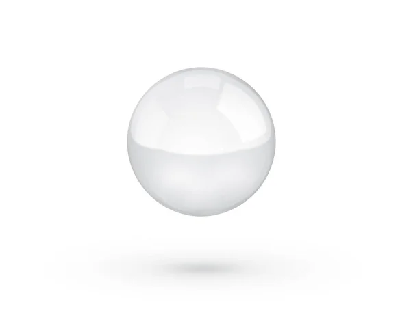 Transparant Kristal Glas Marmeren Bal Witte Achtergrond — Stockfoto