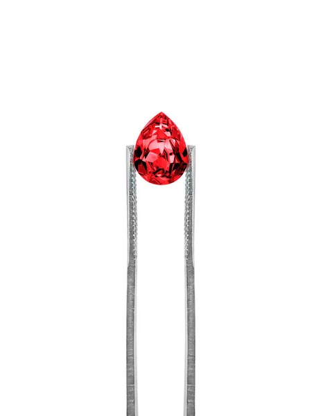 Piros Gyémántok Csipeszben Fehér Alapon — Stock Fotó