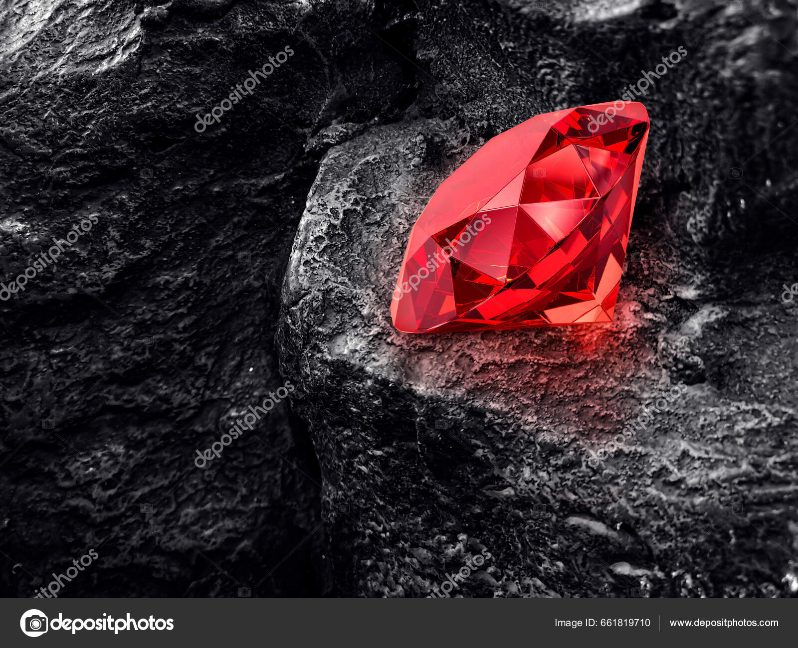 Κόκκινο Εκθαμβωτικό Διαμάντι Μαύρο Φόντο Άνθρακα — Φωτογραφία Αρχείου ©  Retouchman #661819710