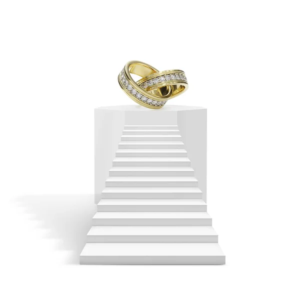 Elegancki Diamentowy Pierścień Ośmiobocznym Piedestale Pomysły Najlepsze Projekty Biżuterii Diamentowej — Zdjęcie stockowe