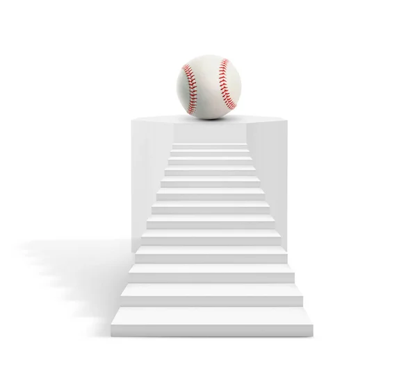 棒球在通往成功的阶梯上 棒球游戏的概念 — 图库照片