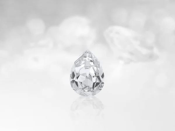 Still Expensive Cut Diamonds Front White Background Reflections Ground Lot — Fotografia de Stock