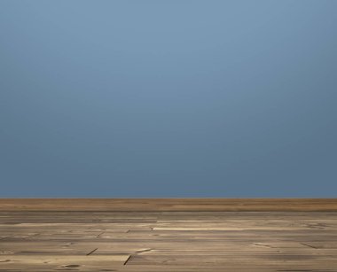 Renkli duvar ve kahverengi ahşap zemin, iç dekorasyon.