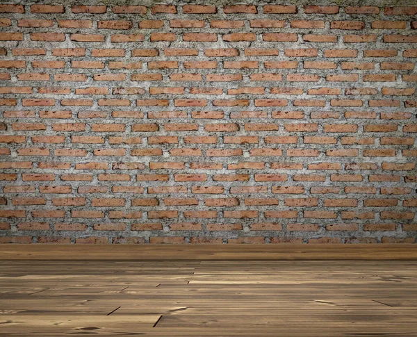 Room Brick Wall Wooden Floor — Stock Photo, Image