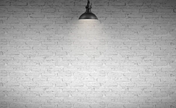 Bakstenen Betonnen Kamer Met Plafondverlichting — Stockfoto