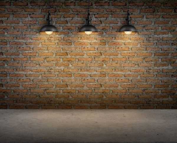 Lampa Wnętrze Pokój Cegły Ściany — Zdjęcie stockowe