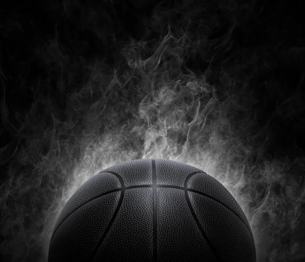 Черный Баскетбол Фоне Дыма — стоковое фото