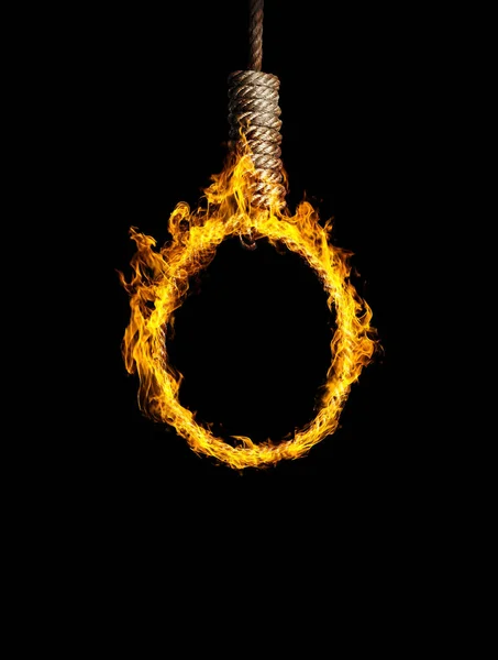 Відсутня Пожежна Мотузка Чорному Тлі — стокове фото