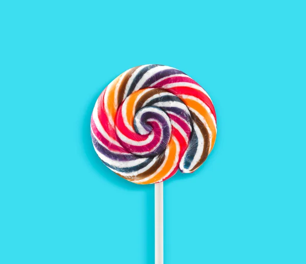 Colorful Lollipops Blue Background — Stock Photo, Image