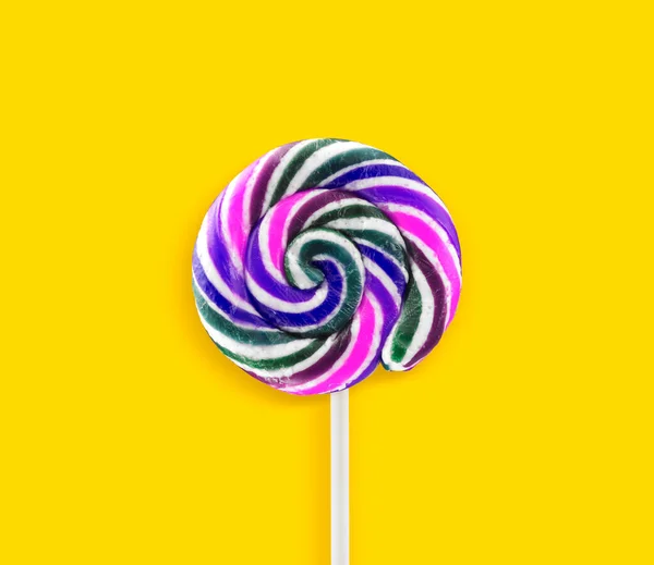 Colorful Lollipops Yellow Background — Stock Photo, Image