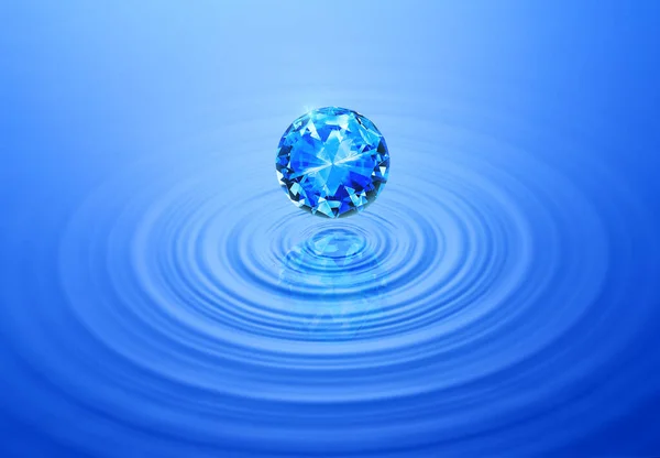 Diamantes Azuis Água Ondulada Com Reflexão — Fotografia de Stock