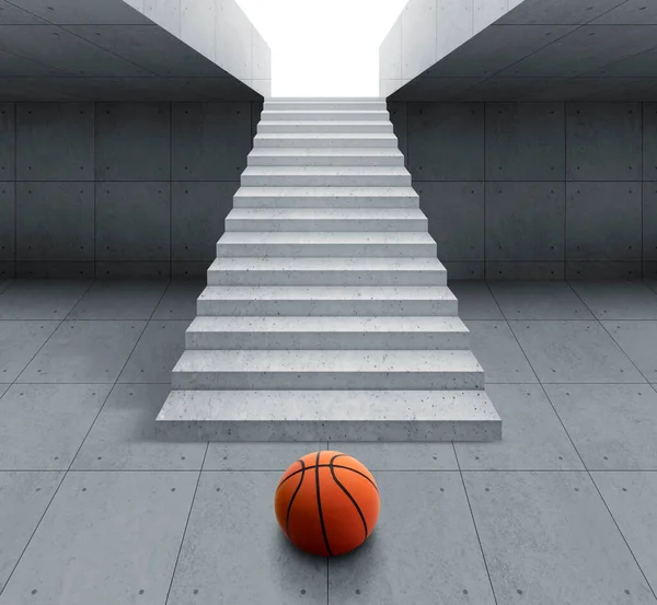 Баскетбольний Цементній Підлозі Сходами Ведуть — стокове фото