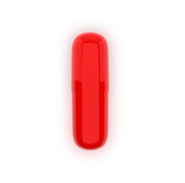 Üst Manzara. Beyaz arkaplanda ilaç kapsülleri