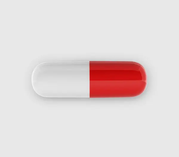 Első Látásra Gyógyszer Kapszula Fehér Alapon — Stock Fotó
