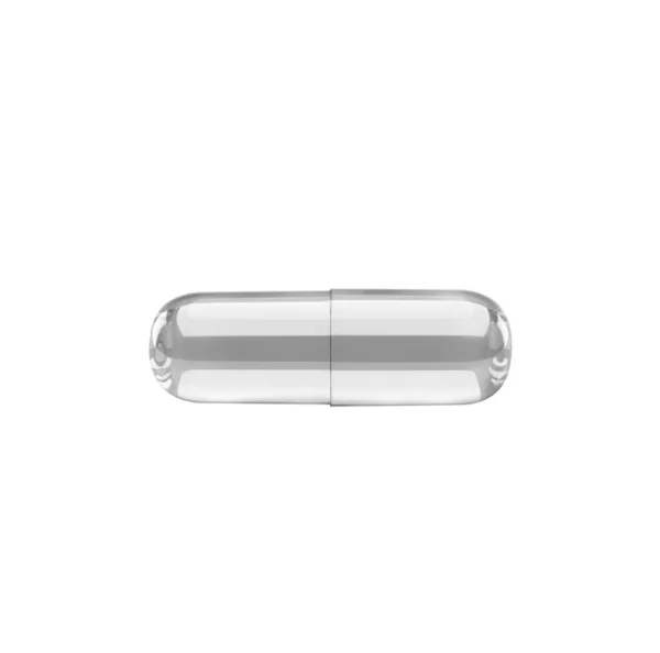 Glass Capsule White Background — Stock Photo, Image