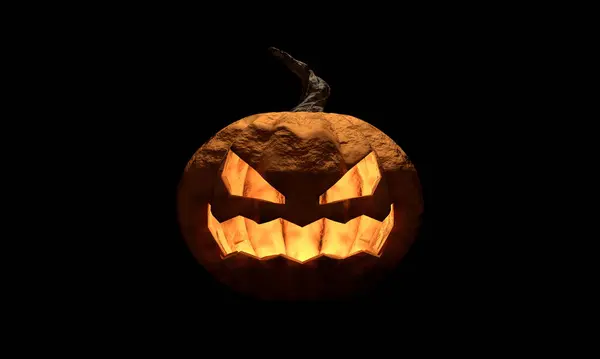Halloween Pumpkin Happy Face Dark Background — Stock Photo, Image