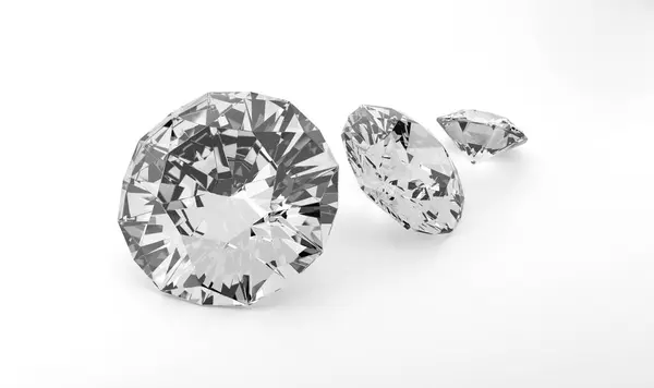 Shiny Brilliant Diamond Placed White Background — Stock Photo, Image