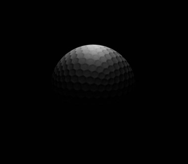 Siyah zemin üzerinde golf topu