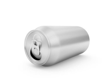 Beyaz üzerine izole edilmiş bir içecek konservesini aç