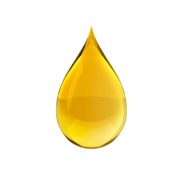 Oil drops isolated on white background
