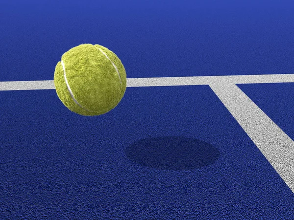 Paddle tennis ball on a blue paddle tennis court. Racket sports