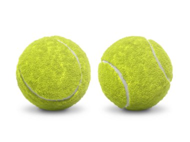 Beyaz arkaplanda tenis topu
