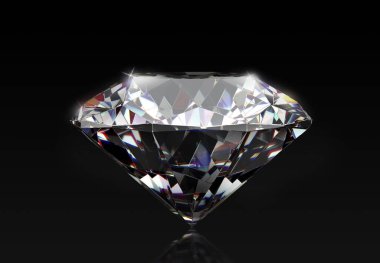 siyah arka plan üzerine göz kamaştırıcı Pırlanta