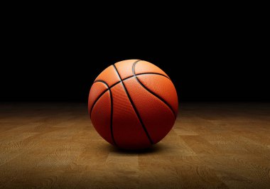 Basketbol bir parke mahkeme katta