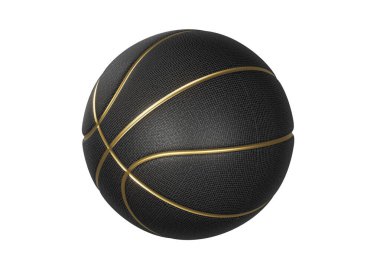 Altın çizgileri olan siyah basketbol topu