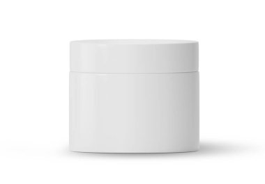 beyaz zemin üzerinde güzellik kremi kapsayıcısının yakın çekim