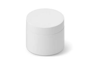 beyaz zemin üzerinde güzellik kremi kapsayıcısının yakın çekim