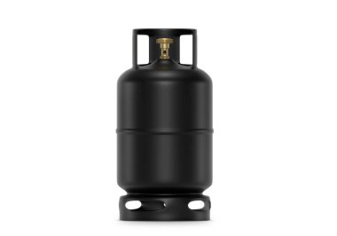 Siyah gaz tankları beyaz arkaplanda izole edildi