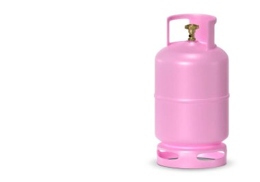 Beyaz arkaplanda izole edilmiş pembe benzin tankları