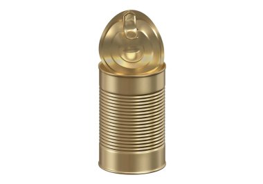 Beyaz Arkaplanda Açık Teneke Kutu İzole Edildi