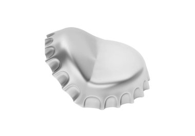 Şişe kapağı açık ve beyaz arkaplanda izole