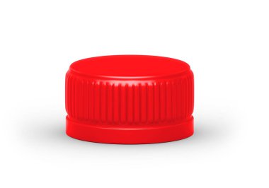 Beyaz arka plan üzerinde izole kırmızı plastik şişe kapakları