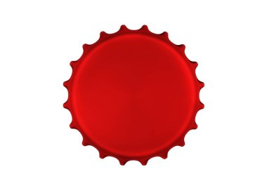 Kırmızı şişe kapağı beyaz arkaplanda izole edildi