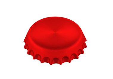 Kırmızı şişe kapağı beyaz arkaplanda izole edildi