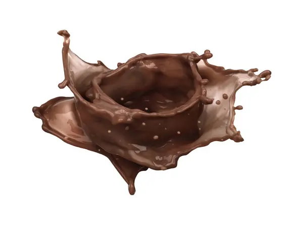 Image Dark Chocolate Splash Isolated White Background Stok Lukisan  