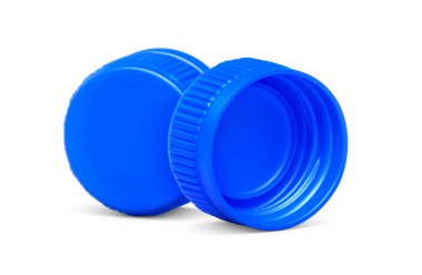 Mavi plastik kapaklar, şeffaf arkaplan