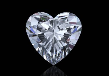 Siyah arkaplanda yansıması olan göz kamaştırıcı elmas.