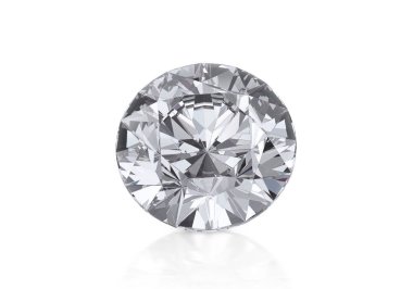 Beyaz arka planda yüksek kalitede elmas