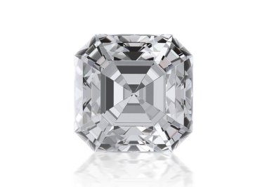 Beyaz arka planda yüksek kalitede elmas