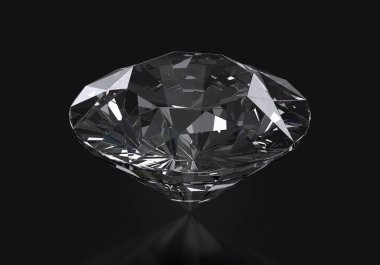 Siyah arkaplanda yansıması olan göz kamaştırıcı elmas.