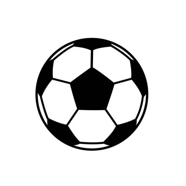Spor uygulamaları ve web siteleri için futbol topu ya da futbol ikonu. Vektör illüstrasyonu.