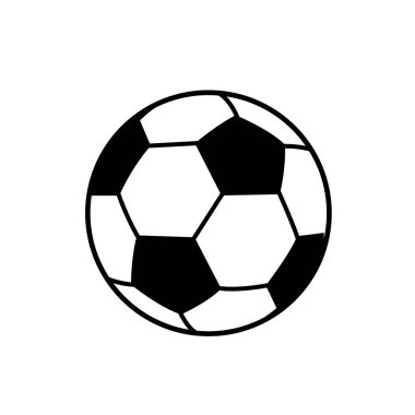 Spor uygulamaları ve web siteleri için futbol topu ya da futbol ikonu. Vektör illüstrasyonu.
