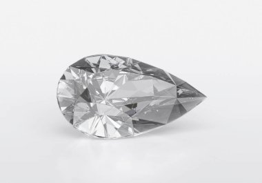 Beyaz arkaplanda yansıması olan elmas