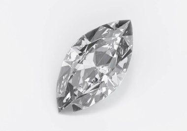 Beyaz arkaplanda yansıması olan elmas